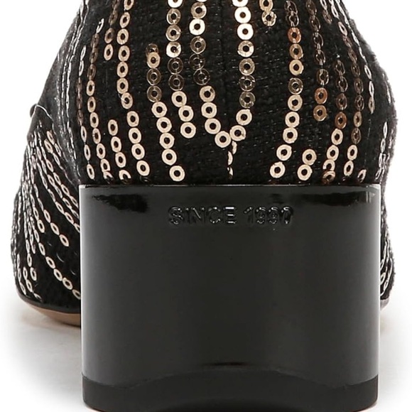 Franco Sarto Black and Gold Sequin Heels Size 7 - Picture 7 of 10